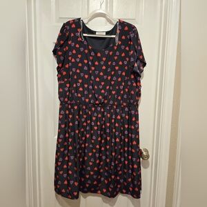 Peach Love California Heart Patterned Dress